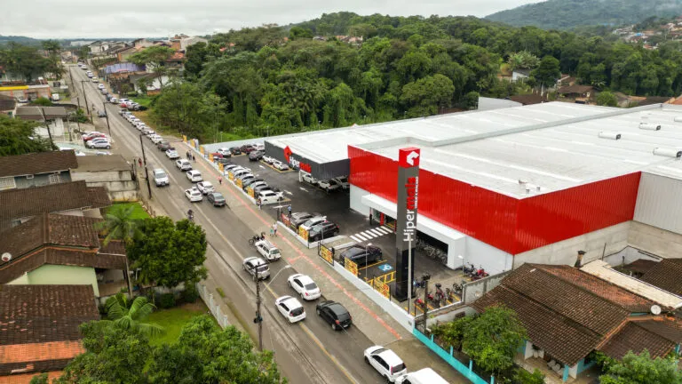 Vista aérea das instalações